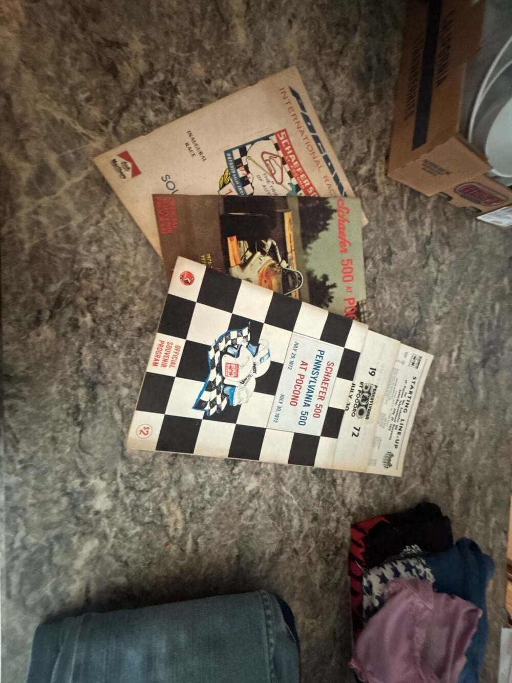 Lot of 3 Vintage Schaefer 500 at Pocono International Raceway Official Souvenir